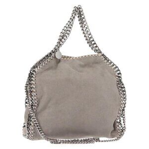 Authentic Stella MacCartney Falabella Chain Bag Suede Gray Silver 371223
